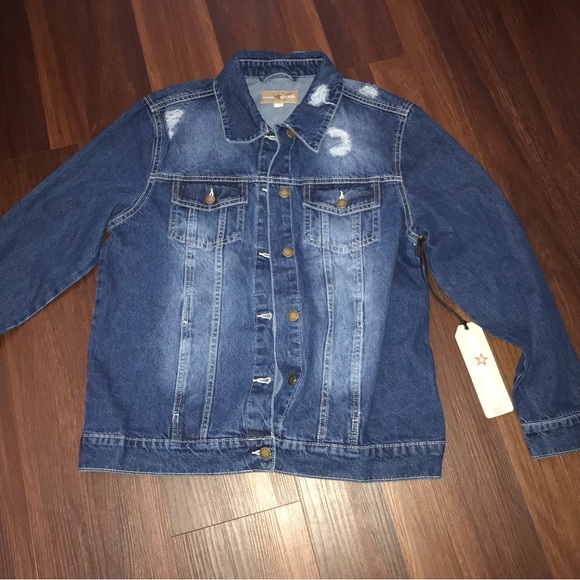 Red Star Jackets & Blazers - Red Star Denim Distressed Jean Jacket NWT